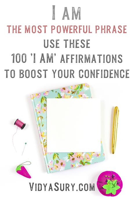 100 I am Affirmations to Increase Your Confidence