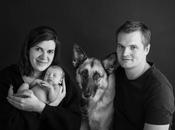 Newborn Family Photos with Siblings Dogs.