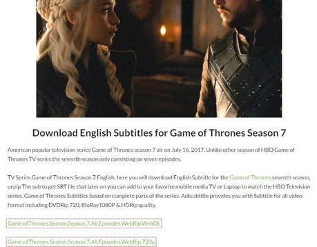 How To Download Game Of Thrones Subtitles Season 1/2/3/4/5/6/7/8 Easily