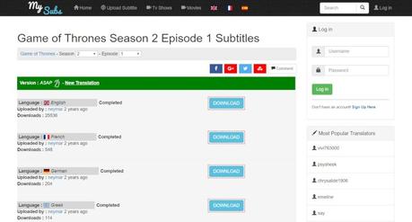 How To Download Game Of Thrones Subtitles Season 1/2/3/4/5/6/7/8 Easily