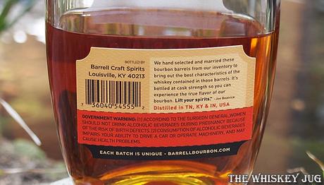 Barrell Bourbon Batch 23 Back Label