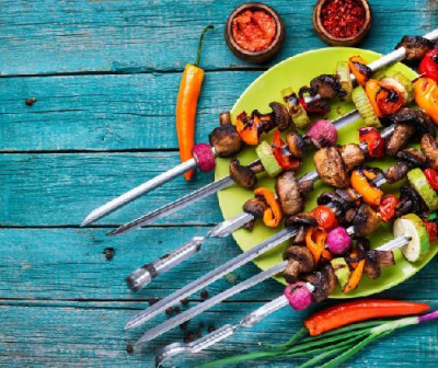 fresh veggies skewers