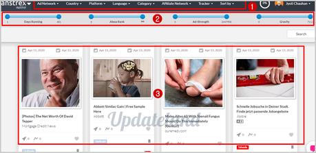Anstrex Review: Is it Best Ad Spy Tool? Anstrex User Interface