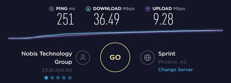 Speed test with nordvpn