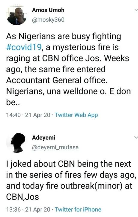 Fire guts CBN office in Jos; Twitter users react