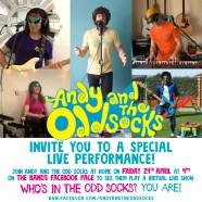 Stars of children’s TV, Andy and the Odd Socks, to host never-been-done-before virtual gig this Friday, created entirely for kids!