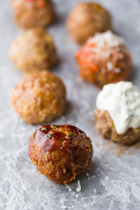 baked turkey meatballs sitting on wax paper