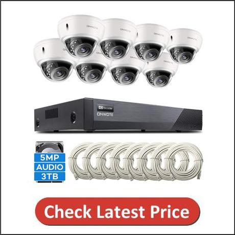 ONWOTE (8) 5MP Dome PoE Security Camera System
