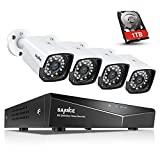 SANNCE 1080P XPOE Security Camera System with 1TB Hard Drive,4 Pcs 1920TVL Outdoor/Indoor CCTV Cameras, Easy Installation, Real Plug & Play XPOE Network Video Surveillance System