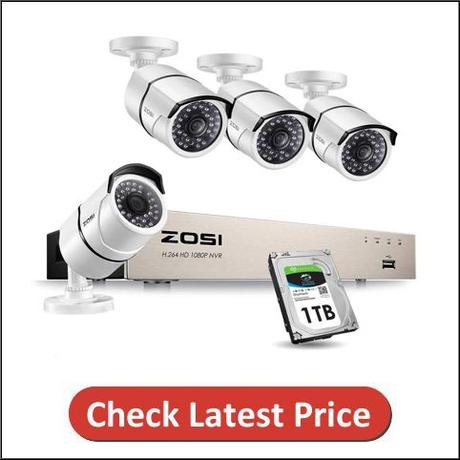 ZOSI 1080P PoE Home Security Camera System