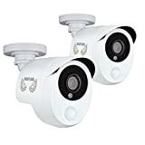Night Owl Security 2 Pack Add–On 1080p Wired HD Analog Security Cameras with Heat Based Motion Detection