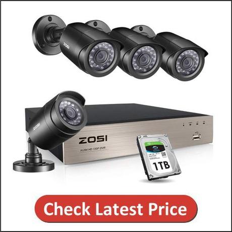 ZOSI 4-IN-1 8 Channel Security Cameras System With DVR