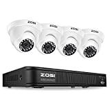 ZOSI 1080P 8 Channel Video Security Camera System,Surveillance DVR Recorder and 4 x 1080p Weatherproof CCTV Dome Camera Outdoor/Indoor with Night Vision(No Hard Drive)