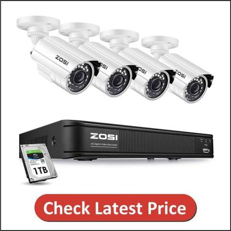 ZOSI Home Outdoor Indoor Security Camera System with DVR