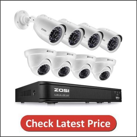 ZOSI FHD Home Security Camera System Indoor Outdoor with DVR