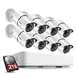 ZOSI 8 Channel 5.0MP HD Security Cameras System 8 x Super 5.0 Megapixel Outdoor/Indoor Day Night Surveillance Bullet Cameras, 8 CH 5MP (2.5 X 1080P) CCTV DVR Recorder with 2TB Hard Drive Preinstalled