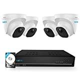 Reolink 8CH 5MP PoE Home Security Camera System, 4pcs Wired 5MP Outdoor PoE IP Cameras, 8MP/4K 8-Channel NVR Security System with 2TB HDD for 24/7 Recording, RLK8-520D4-5MP