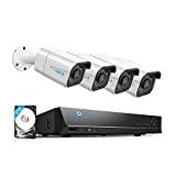 Reolink 4K PoE Security Camera System, 4pcs Wired 8MP Outdoor PoE IP Cameras, H.265 8MP 8-Channel NVR with 2TB HDD Video Surveillance System for 24/7 Recording, RLK8-800B4