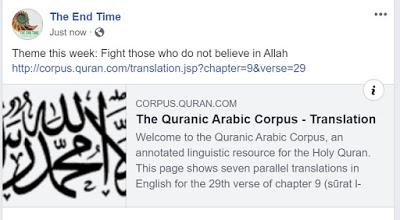 Facebook double standard: FB blocks link to Christian page but allows posting a Islamic page urging Muslims to fight Jews & Christians