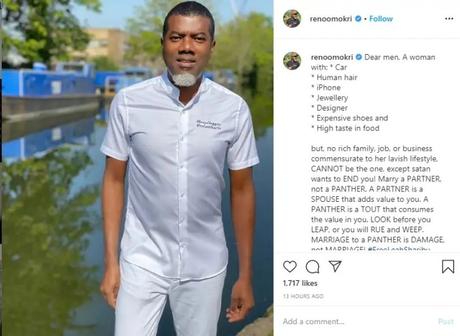 A lady with no commensurate source of income for her lavish lifestyle, can’t be the one except Satan wants to end you – Reno Omokri says! Lol