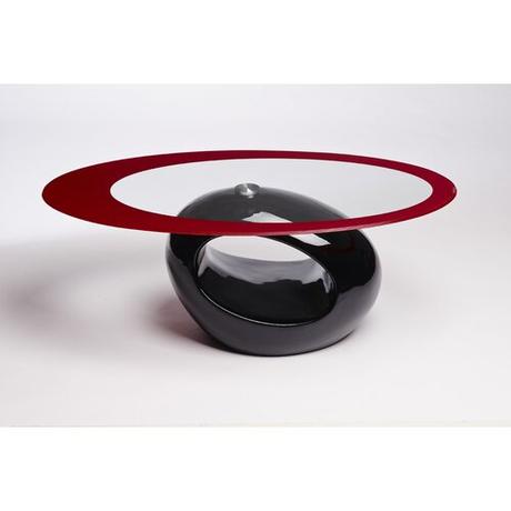 Helena Coffee Table Zipcode Design Colour (Table Top): Red, Colour (Table Base): Black