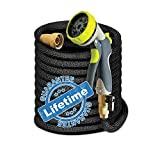 Elk & Bear Expandable Garden Hose w/Spray Nozzle Brass Fitting Flexible No Kink Lightweight Portable Water Hose. Best for Gardening RV Accessories (100 ft)