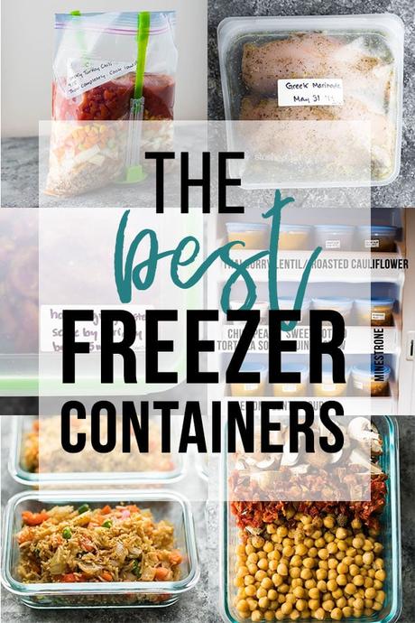 collage image with text that says the best freezer containers