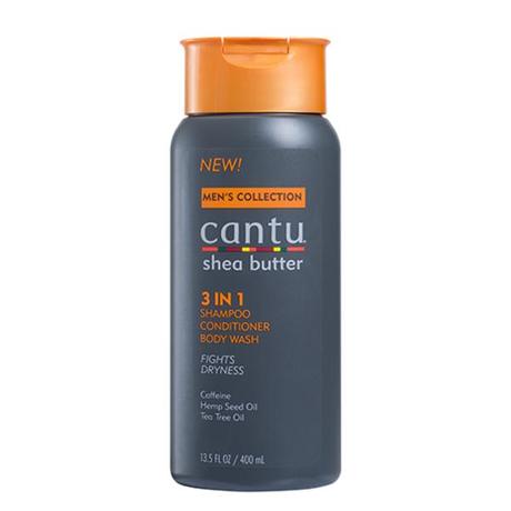 Best Shea Butter Hair Products For Natural Hair Cantu Mens 3 In 1 Shampoo, Conditioner, And Body Wash