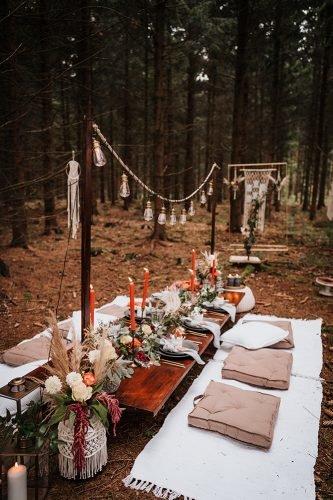 forest wedding styled shoots reception boho table fotografie danielaebner