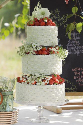 buttercream wedding cakes textured rustic with strawberries elizabeth anne design