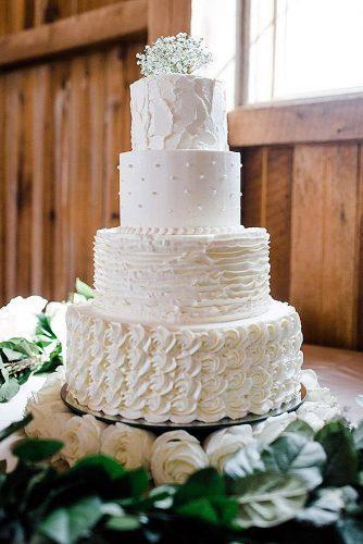buttercream wedding cakes white each level with a different cream texture erin elaine schiefen via instagram