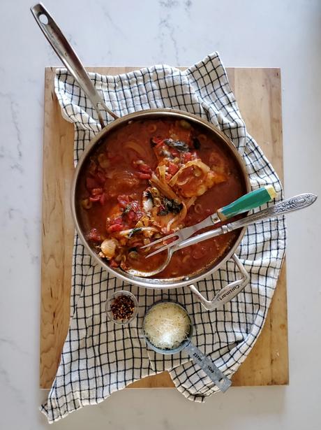 easy one skillet margharita chicken