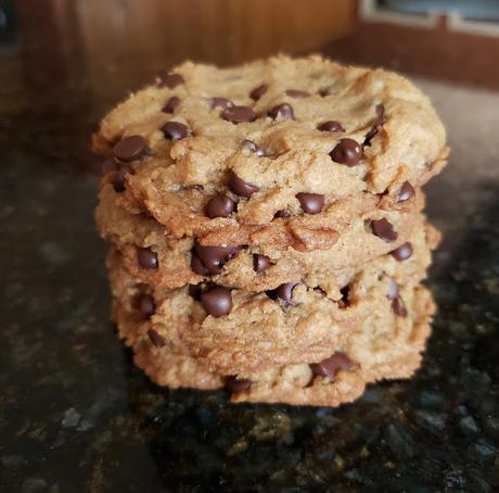 Soft, Golden, and Oh-So-Peanut Buttery Chocolate Chip Cookies {vegan}