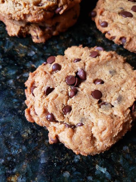 Soft, Golden, and Oh-So-Peanut Buttery Chocolate Chip Cookies {vegan}