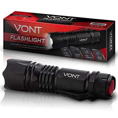 Vont LED Tactical Flashlight, Ultra Bright LED Flashlight, Smart Compact Design, Anti-Slip Surface, 3 Modes, High in Lumens, Handheld Light, Suitable Camping, Hiking etc.
