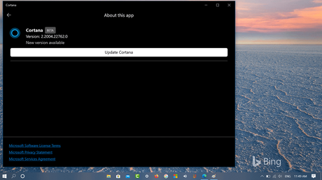How to Update Cortana directly from app settings Update Cortana app in Windows 10 version 2004