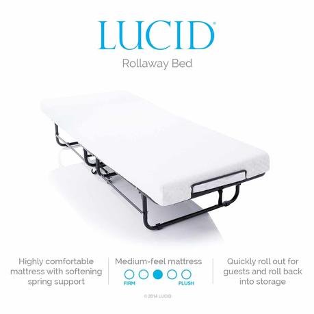 LUCID Rollaway Guest Bed with Memory Foam Mattress