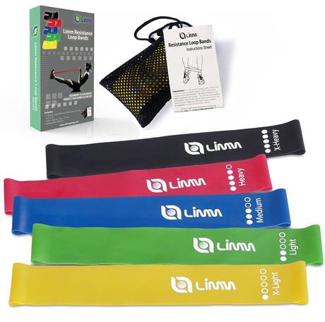 Limm Resistance Bands Exercise Loops Set of 5 to 12 inch Workout Flexbands for Home Fitness Stretching Physical Therapy