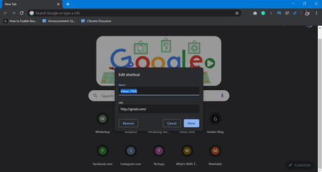 How to Create Website Shortcut on Chrome New Tab Page Remove chrome shortcut