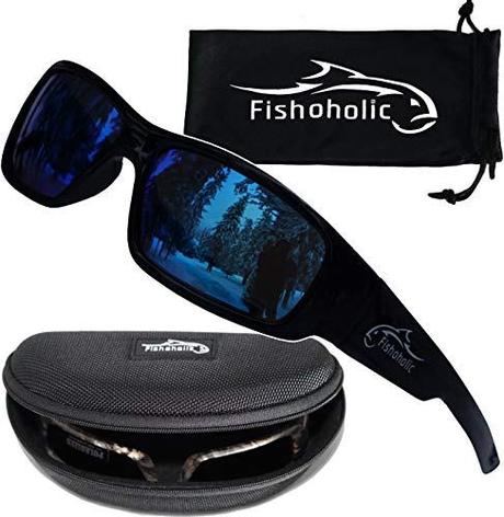 Fishoholic Polarized Fishing Sunglasses -5 Color Options- w Case Pouch UV400 Fishing Gift