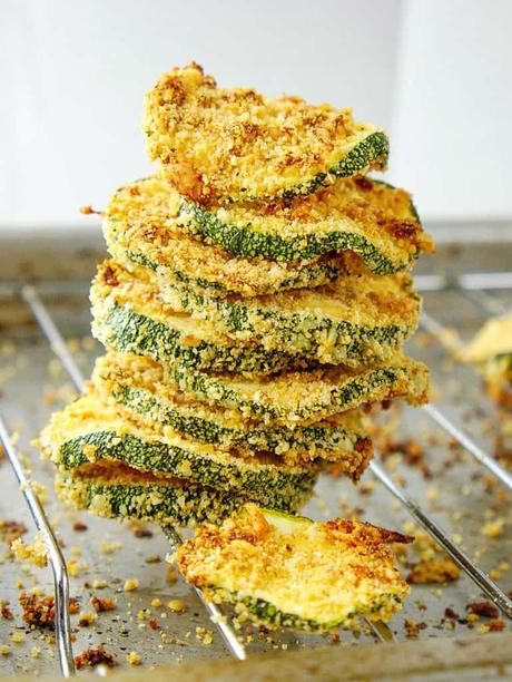 Courgette Chips with Parmesan – Baked and Crispy