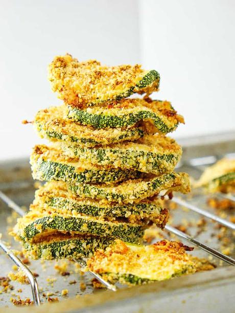 Courgette Chips with Parmesan – Baked and Crispy