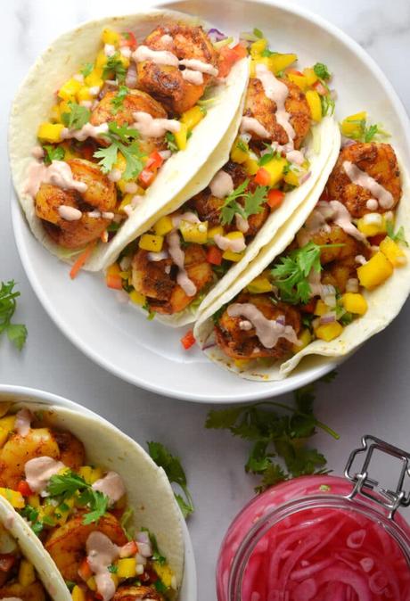 Grilled Shrimp Tacos with Mango Salsa
