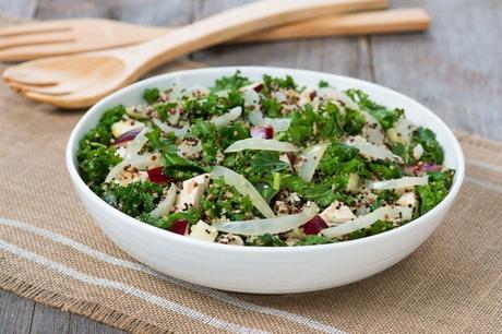 Kale and quinoa, two trendy ingredients, come together to make a delicious and nutritious salad