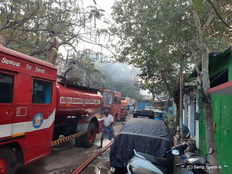 when a shop near Vijay Avenue complex went on fire !