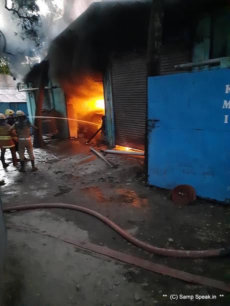 when a shop near Vijay Avenue complex went on fire !