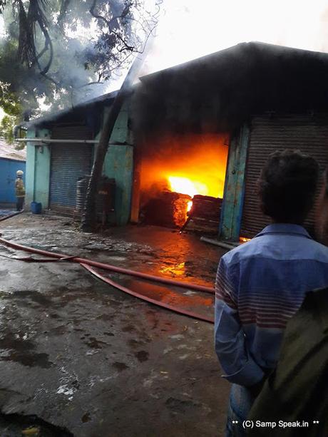 when a shop near Vijay Avenue complex went on fire !