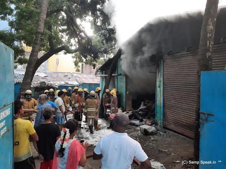 when a shop near Vijay Avenue complex went on fire !