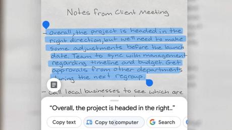 Copy-paste paper notes using Google Lens