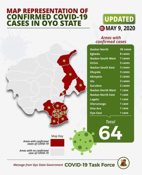 ANALYSIS: Coronavirus Spreads To Oyo, Oke Ogun – See LGAs And Number Of Cases In Oyo State